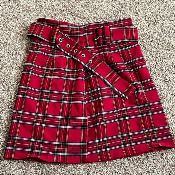 Forever 21 Red Plaid Y2K A-Line Skirt Women’s Small - Picture 5 of 6